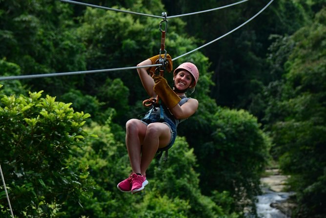 Zipline ride above the Punta Cana rainforest